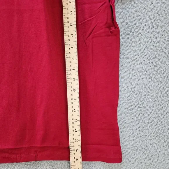 Lacoste V-Neck Logo T-Shirt Men's M Bordeaux Short Sleeves - Picture 8 of 11